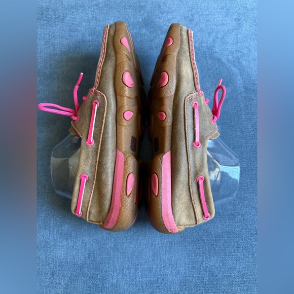 Twisted X Slip On Driving Moccasin Women’s SZ 8.5 M Brown Pink Breast Cancer - Picture 6 of 9
